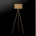 thumbnail image 3 of Globe Electric 60 in. Faux Wood Floor Lamp with Rattan Shade and Tripod Base, On/Off Rotary Switch on Socket, 3 of 5