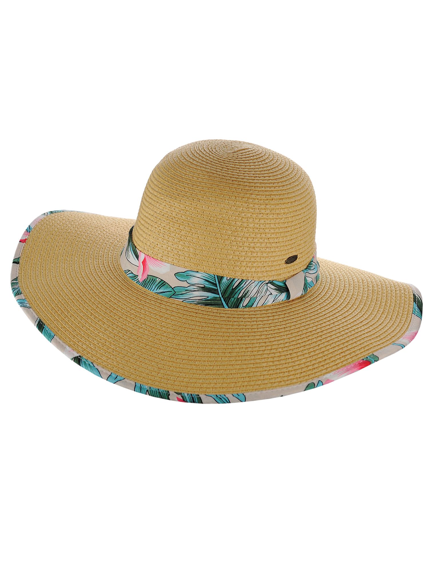 Floppy Brim Sun Hat with Print 