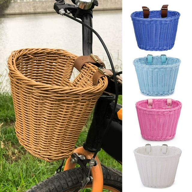 LNGOOR Hand-Woven Bicycle Basket Large Capacity Strong Load-bearing Easy Installation Handlebar Bike Front Basket Replacement