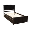 thumbnail image 3 of Wood Platform Bed Frame 2 Drawers with Wheels Twin Size Captain Storage Bed with Headboard and Storage Wooden Bed Frame (Espresso with 2 Drawers), 3 of 8