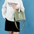 thumbnail image 1 of Women‘s Canvas Tote Bag Canvas Handbag with Multi Inner Pockets Zipper Closure with a Pendant Solid Color, 1 of 5