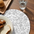 thumbnail image 3 of Boho Gray Flower Round Placemats for Dinning Tables,Heat-proof Braided Table Mats 13 Inch,Vintage Farmhouse Leaf Spring Plant Washable Place Mat for Kitchen Restaurant Party Decor Table Setting, 3 of 9