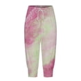 thumbnail image 5 of Zylarhe Women's Pants Women's Casual Capris High Waist Tie Dye Print Drawstring Joggers Comfortable Pants Soft Stretchy Yoga Trousers Trendy Athletic Bottoms, 5 of 5
