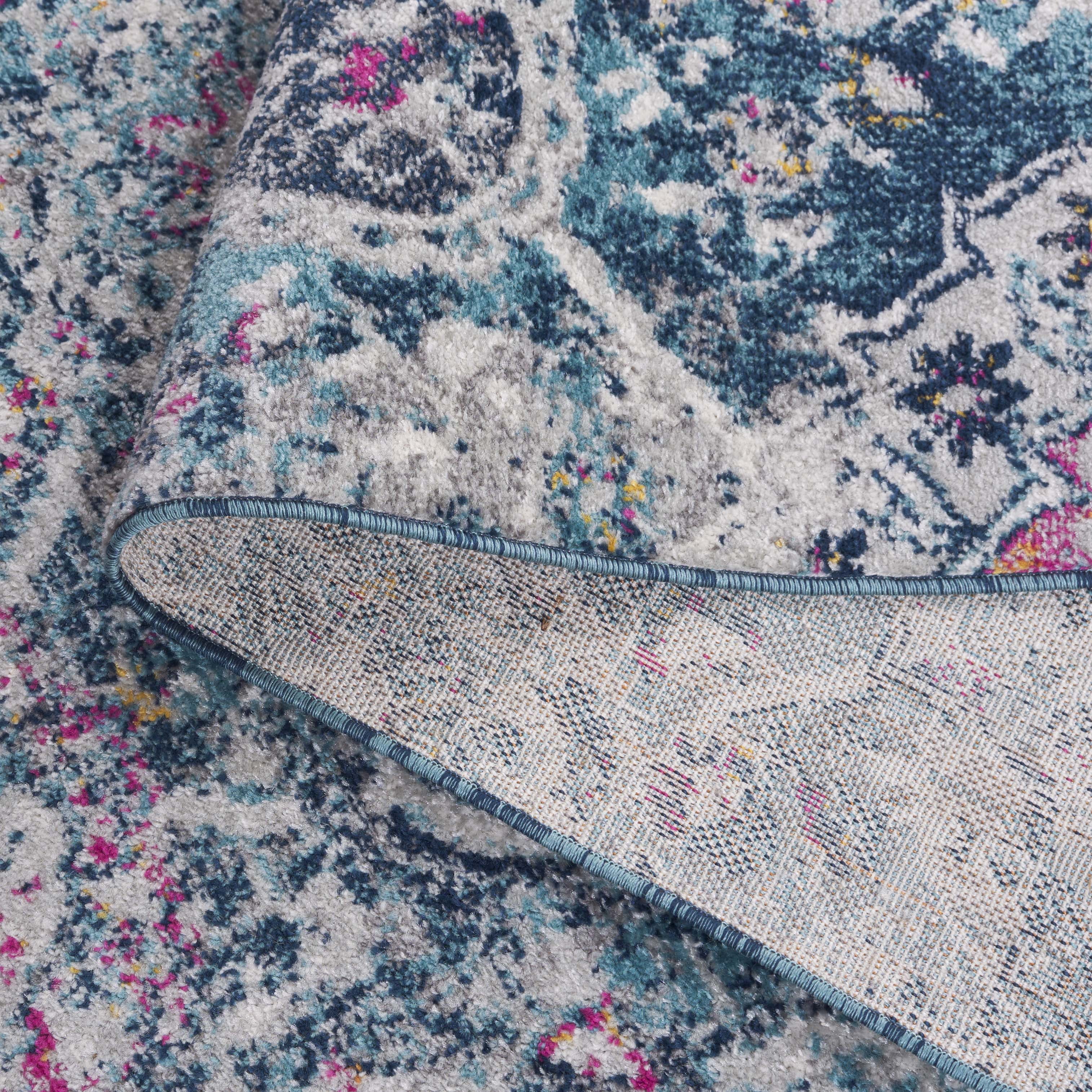 Safavieh Madison Hope Floral Area Rug, Blue/Gray, 3' x 3' Round