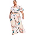 thumbnail image 2 of Nina Parker Womens Exploded Geo Swirl Button Up Shirt, pinks, Plus Size, 1X, 2 of 2