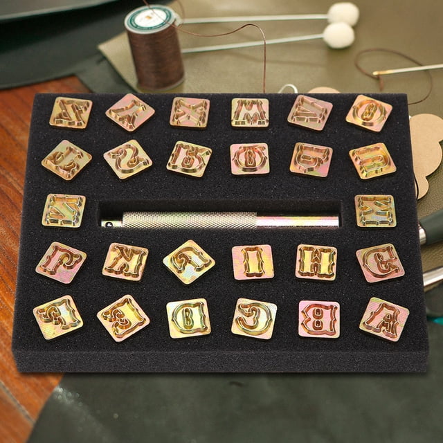 JUEGO DE PUNZONES PARA VENTOS DE ALFABETO DE 13 MM, HERRAMIENTA PARA TROQUELAR DE LETRAS DE DIRESERDO VINTAGE DE METAL, FÁCL DE USAR PARA ESTAMPAR NOMBRES, INCLUIDAS 26 LETRAS