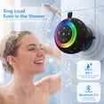 thumbnail image 3 of DTIRD Bluetooth Shower Speaker, Portable Bluetooth Speaker, IPX7 Waterproof with 360° Surround Clear Sound, RGB Lights & Suction Cup for Bathroom, Pool, Beach,Gifts, 3 of 9