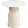 thumbnail image 3 of Meridian Furniture Liona White Marble And Mango Wood End Table, 3 of 9