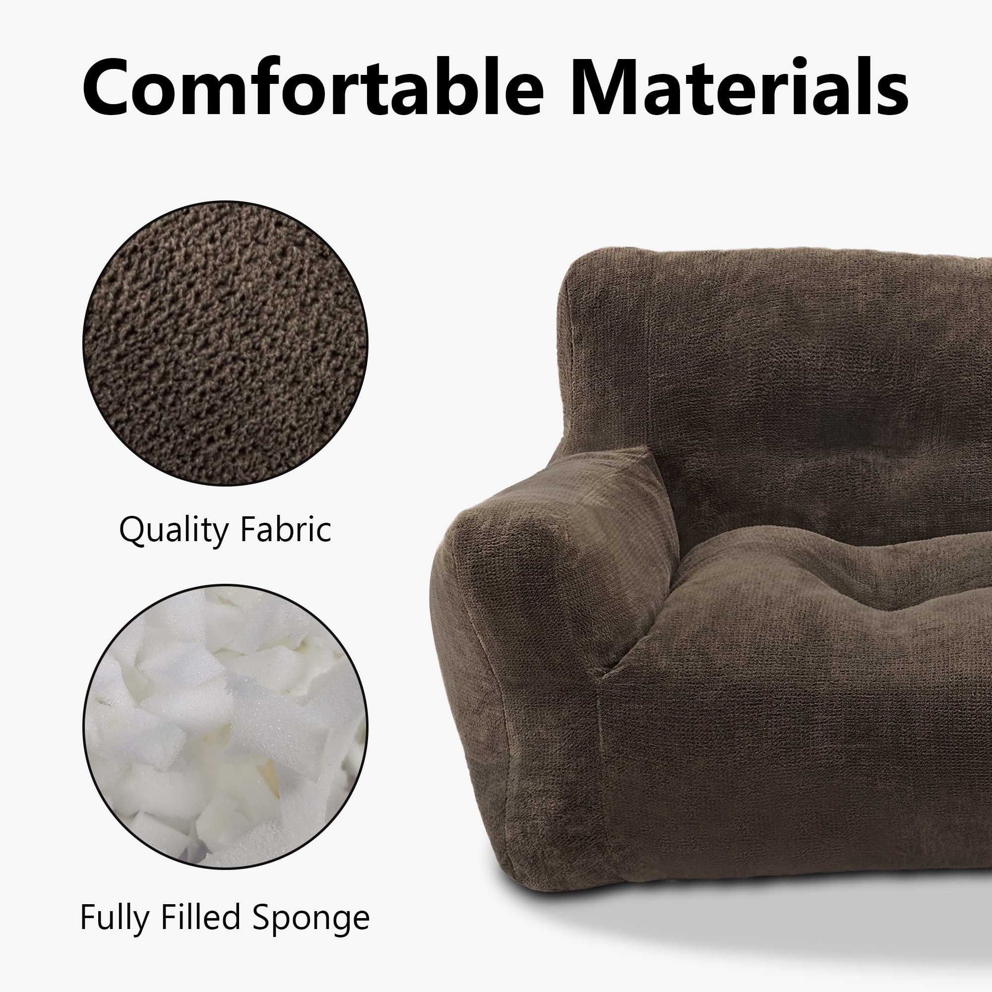 MCombo 43.3'' Large Pet Couch Dog Sofa Bed, Support up to 100lbs, No Assembly Need, Brown