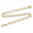 thumbnail image 3 of Brass Cable Chains Necklace Making with Lobster Claw Clasps Matte golden color 23.62 inch(60cm) long Link 1: 9x4x0.6mm Link 2: 3.5x3x0.6mm Jump Ring: 5x1mm, 3 of 4