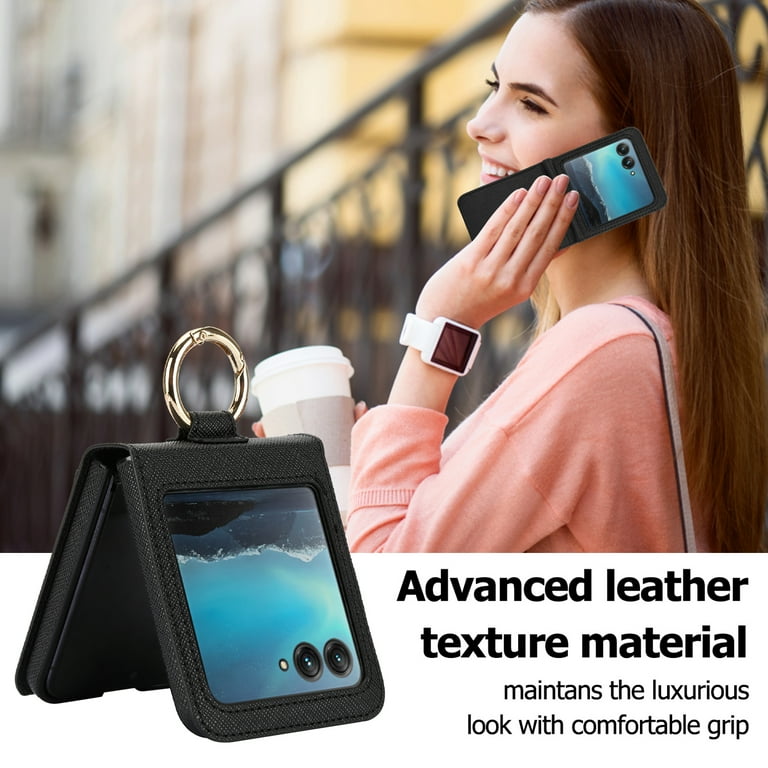 RonRun Motorola Razr 40 Ultra Case, PU Leather Folio Mobile