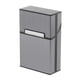 thumbnail image 1 of Estuche de almacenamiento para cigarrillos de metal de aluminio con capacidad para 20 cigarrillos regulares gris, 1 of 9