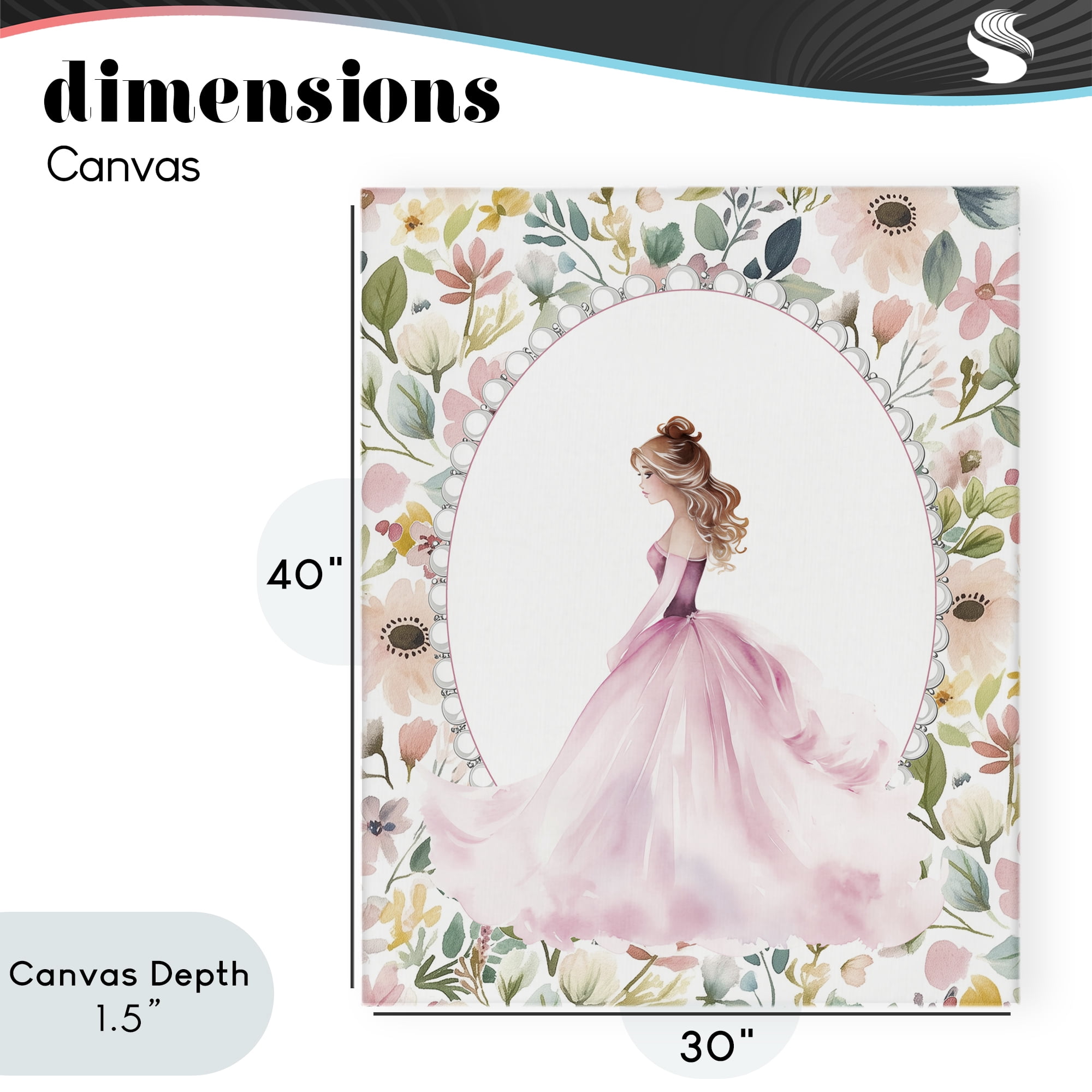 Stupell Industries Elegant Princess Love Canvas Wall Art, design by Christine Simpson Art