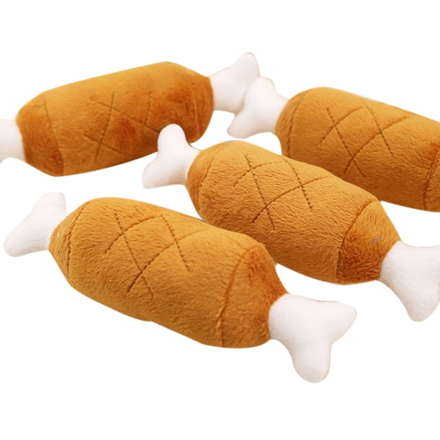 WIFKLSIIPG 1PC Pet Dog Cat Chicken Legs Plush Toys Interactive Sound Toys