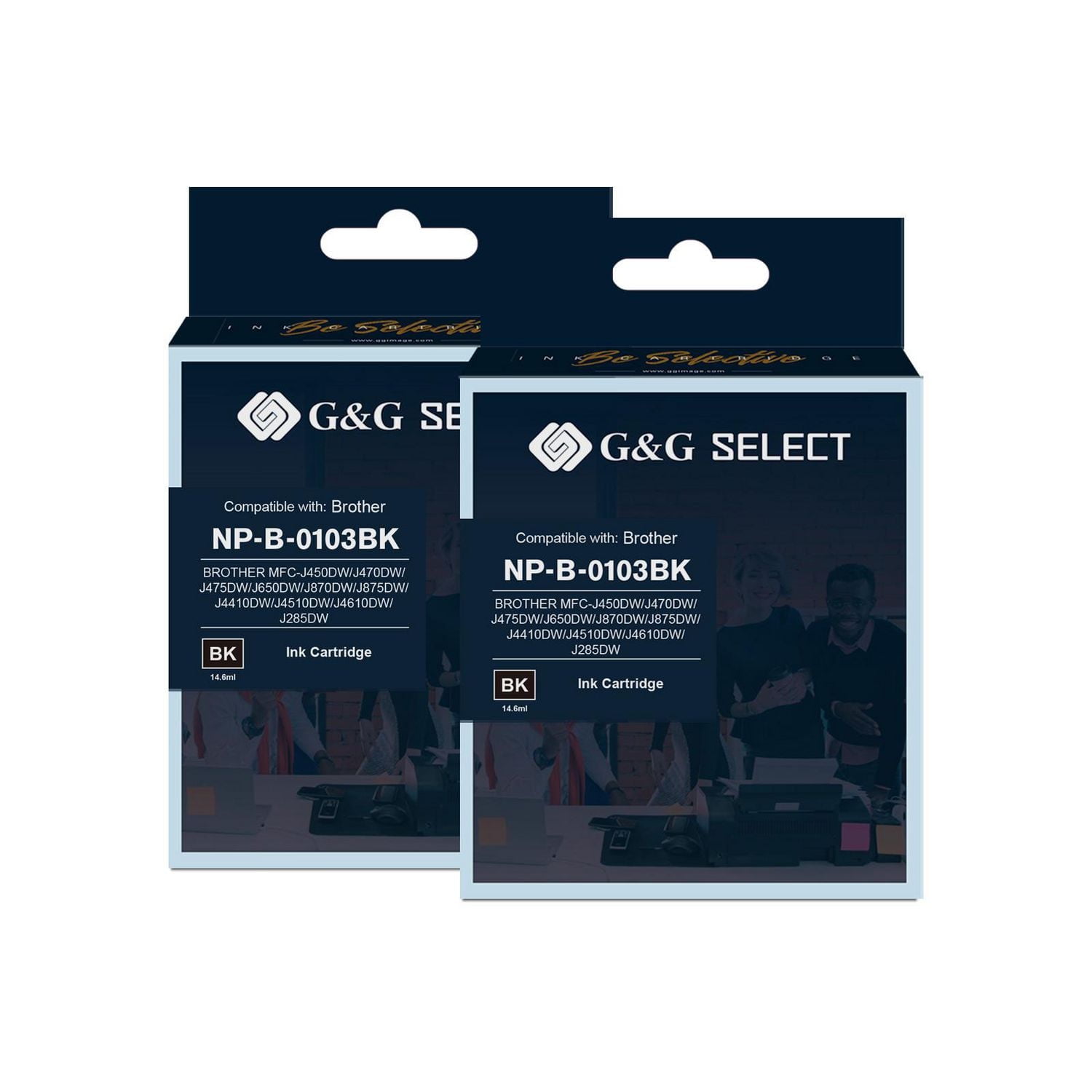 G&G Select Brother LC103 New Compatible Black Ink Cartridge 2 pack