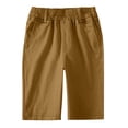 thumbnail image 5 of Crunowin Boys Uniform Cotton Shorts Full Elastic Waist Five Inch Inseam Front & Back Pockets Back to School Essential Khaki Size 5, 5 of 7