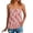 Pink-01, variant on Womens Beaded Spaghetti Strap Tank Tops Scoop Neck Print Sleeveless Cami Summer Beach Vacation Casual Tops