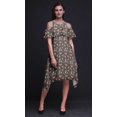 thumbnail image 2 of Bimba Robe Shift Épaules Dénudées Style Chic Imprimé Floral Gris pour Femmes Tunique d'Été - Très Grand, 2 of 6