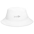 thumbnail image 1 of Clishirt Adult Unisex Embroidered White Fish Cotton White Bucket Hat, 1 of 4
