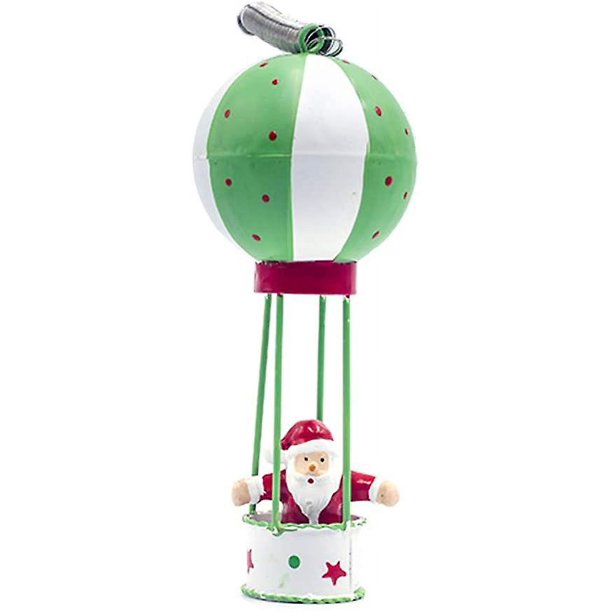 Colgante de hierro navideño, globos aerostáticos con adorno de Papá Noel, decoración colgante para árbol de Navidad