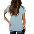 thumbnail image 3 of Lucakuins, camisetas de manga corta para mujer, blusa informal de moda de Color sólido, Tops holgados de verano, ropa de calle Lucakuins moda, 3 of 4