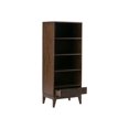 thumbnail image 3 of Simpli Home Harper Solid Hardood 60 " x 24 " Mid-Century Modern Bookcase with Storage in Walnut Brown, 3 of 6