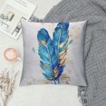 Chilfamy Feathers Pillow Cushion Covers Short Plush Square Design for