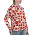 thumbnail image 6 of Wukai Red Strawberry Print Womens Hoodies Fleece Sweatshirts Long Sleeve Sweaters Pullover Fall Outfits Winter Clothes-X-Large, 6 of 7