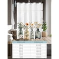 thumbnail image 6 of No Hook Cloth Fabric Shower Curtain with Snap in Liner, Eucalyptus Flower Waterproof Shower Curtains Set with See Through Top Window, Orange Floral Sage Green Leaf Daisy Bath Curtains Shower 72"x72", 6 of 6