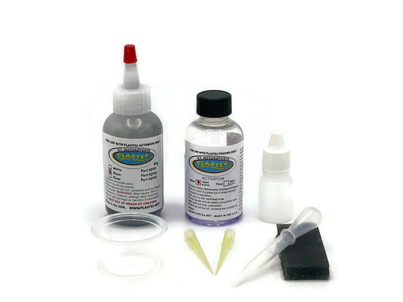 Plastex Plastic Repair Kits, Plastic Adhesive - Easily Glue, Repair or  Remake Broken Plastic, Fiberglass, Wood & More! Small Black Travel Kit  #1802 