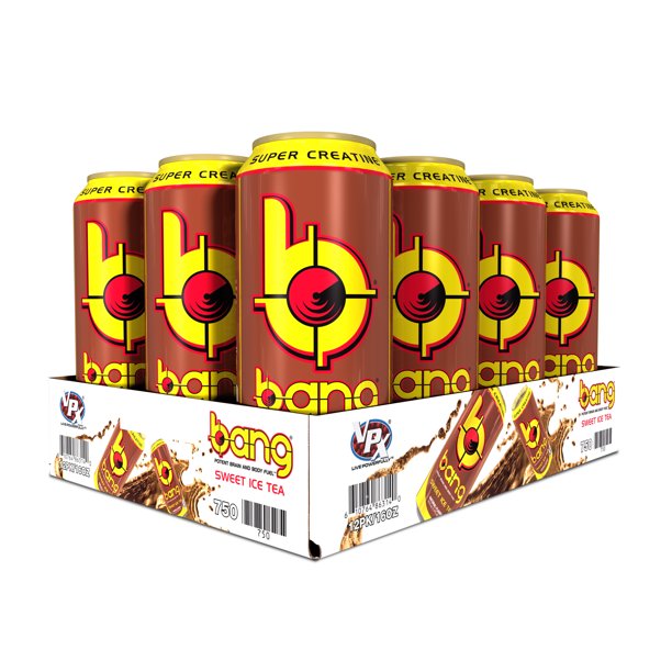 (12 Cans) Bang Sweet Tea Iced Tea Energy Drink with Super Creatine, 16