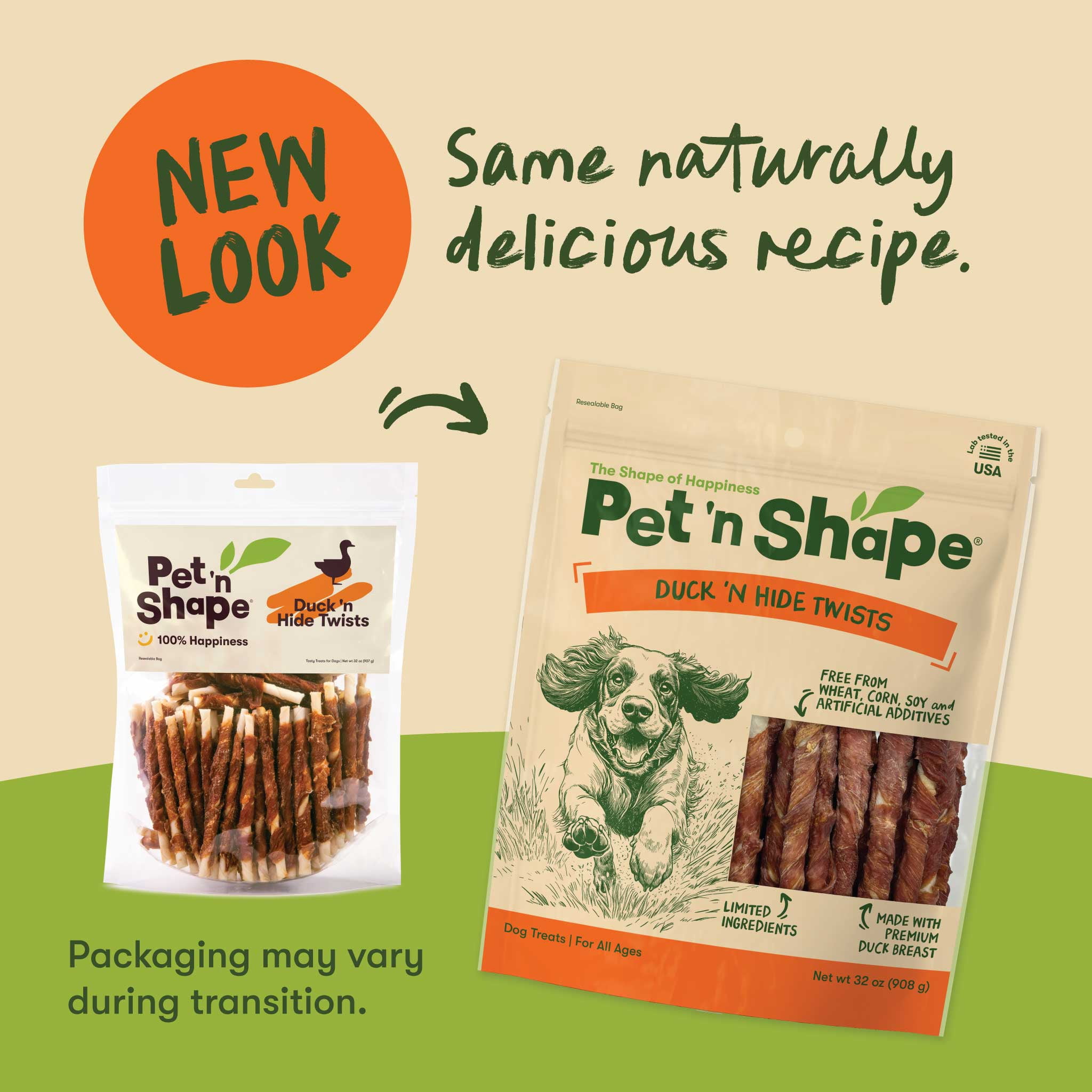 Pet 'n Shape Hide Twists – Duck Wrapped Rawhide Dog Treats - Small Twist - 2 Pounds