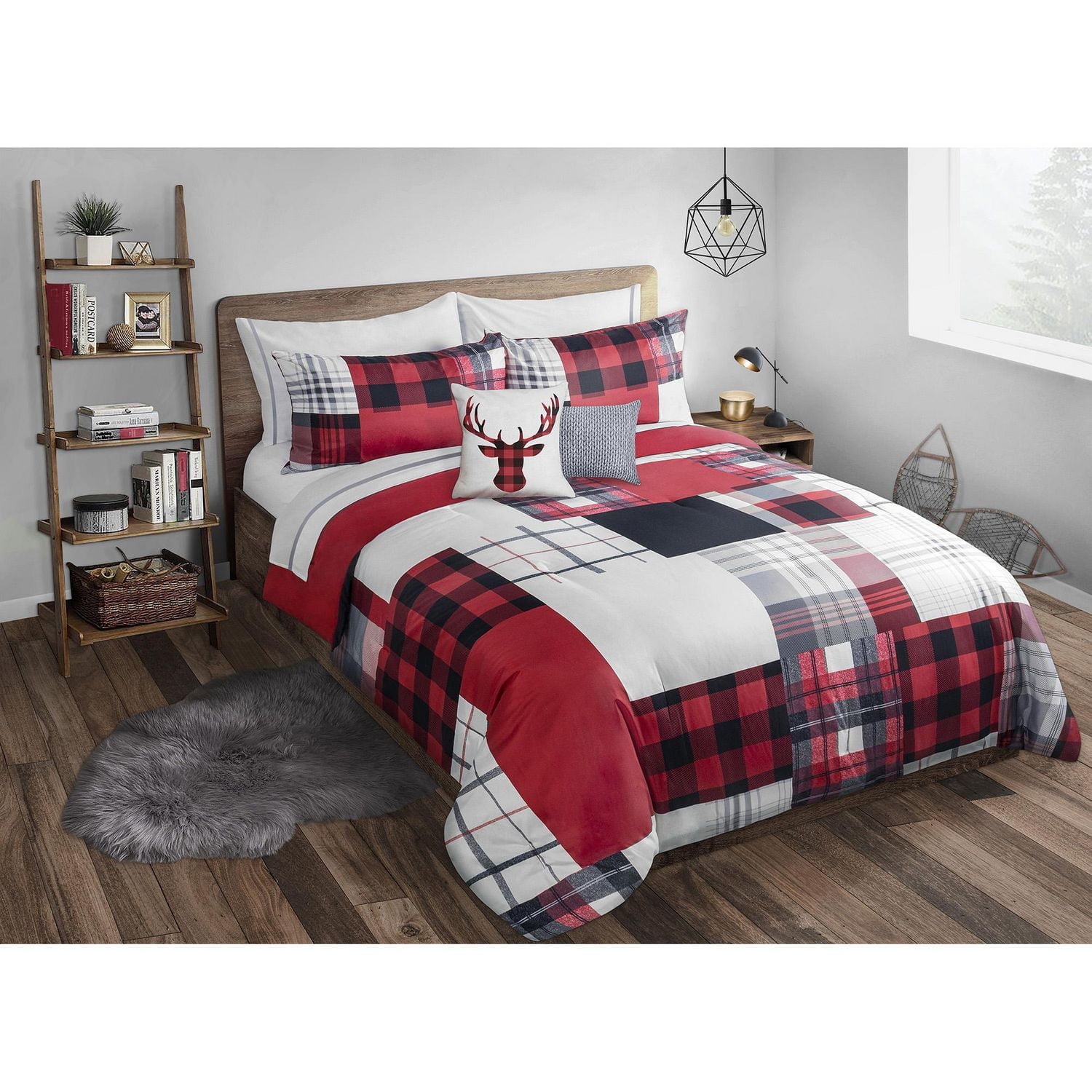 Safdie & Co. Comforter 3PC Set K Rustic Patchwork