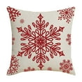 thumbnail image 2 of Christmas Pillow Covers, Christmas Throw Pillow Covers, Red and White Snowflake Deer Pattern Decorative Pillow Cases for Home Sofa Couch Bed Car, Flax, 2 of 7