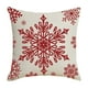 thumbnail image 2 of Fundas de Cojín Navideñas de 45X45 Cm con Estampado de Copos de Nieve y Ciervos En Rojo y Blanco. Fundas Decorativas para Cojines Decorativos Del Hogar, Sofá, Cama o Coche., 2 of 6