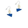 thumbnail image 2 of Delight Jewelry Acrylic 3/4" Royal Blue Megaphone Goldtone Leaf French Earrings, 2 of 4