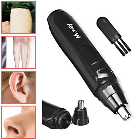 2019 New Kadell Wet Dry Electric Portable Personal Ear Nose Eyebrow Mustache Face Hair Removal Trimmer Shaver Clipper Cleaner Remover Tool for Men Women With Stainless Steel (Best Way To Remove Nose Hair Woman)
