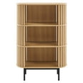thumbnail image 5 of Storage Display Accent Cabinet, Brown Oak, Wood, Metal Steel, Living Office Kitchen Hospitality Restaurant, Modern Contemporary HB34886, 5 of 9