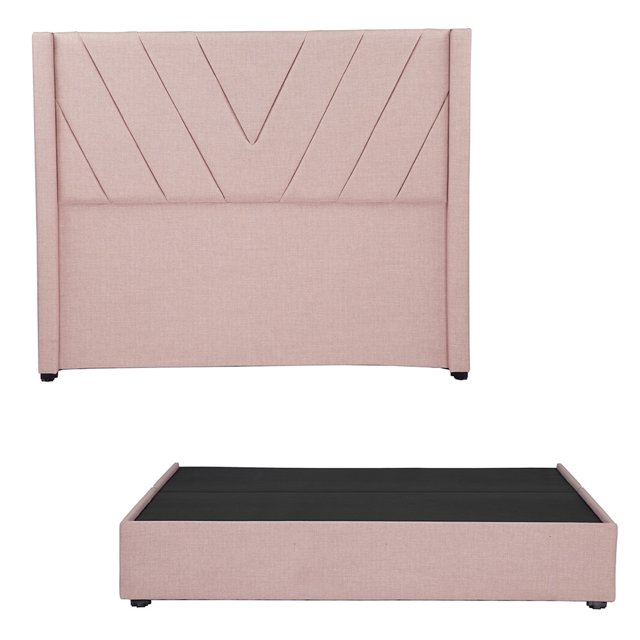 Recámara King Size Aurora Palo de Rosa con Cabecera + Box Base Cama