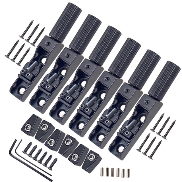 GLFILL 1 Set 4/5/6 String Bass Headless Bridge Single Split Style Bridge Single String Silver Zinc Alloy Musical Instrument Accessories Black 6PCS