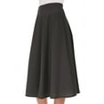 thumbnail image 2 of Women's A-Line Casual Flared High Waist Elastic Band Solid Midi Skirt, 2 of 5
