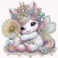 thumbnail image 1 of Pintura de diamante 5D DIY taladro en forma especial parcial diente de león unicornio 30x30cm, 1 of 9