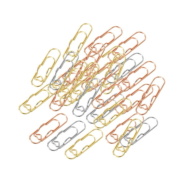 Luzkey 30 Pieces Paper Clips Metal Pen Holder Clip Bookmarks Photo Photo Memo Ticket Clip Portable Folder Paper Clip Clip for School