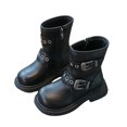 thumbnail image 3 of Povozer Kids Snow Boots Boys Girls Toddler Winter Shoes Cold Weather(Black,5.5-6Y), 3 of 6