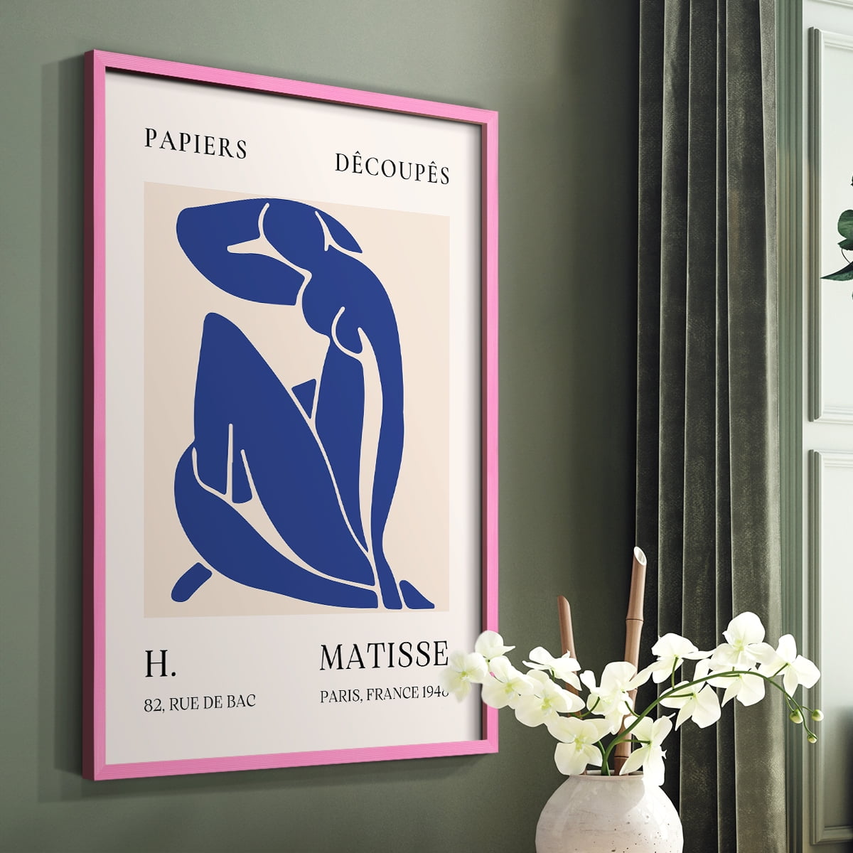 Matisse CLXVII Framed Print in Pink Solid Wood 8 x 10 Framed Print