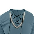 thumbnail image 5 of khonts,Men's Embroidered V-Neck Drawstring T Shirts Oversized Long Sleeve Tee Shirts Stylish Comfy Casual Tops Light Blue XXL, 5 of 9