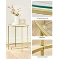 thumbnail image 4 of VASAGLE Round Side Tables, Set of 2, Glass End Tables Coffee Tables for Living Room Bedroom Gold, 4 of 6