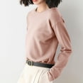 thumbnail image 4 of Plus Size Tops for Womens Tops Fashion Solid Color Knitwear Long Sleeved Blouses Round-Neck Fashionable Casual, 4 of 5