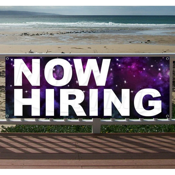 Now Hiring 13 oz Vinyl Banner With Metal Grommets