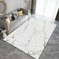 thumbnail image 3 of White Marble Area Rugs, Abstract Line Carpet, Doormat Non-Slip Fine Pile High Density Suitable For Living Room Study Bedroom Kitchen Dining Room 2x3ft, 3 of 6